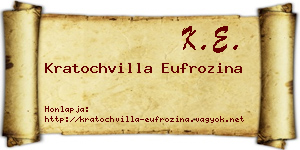 Kratochvilla Eufrozina névjegykártya